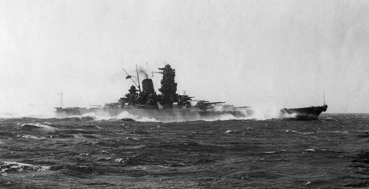 Yamato running machinery trials off Bungo Strait, Japan, on 20 October 1941.